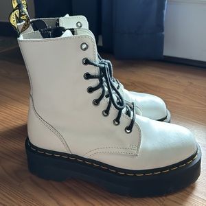 White Doc Marten Jadon Platform boots
